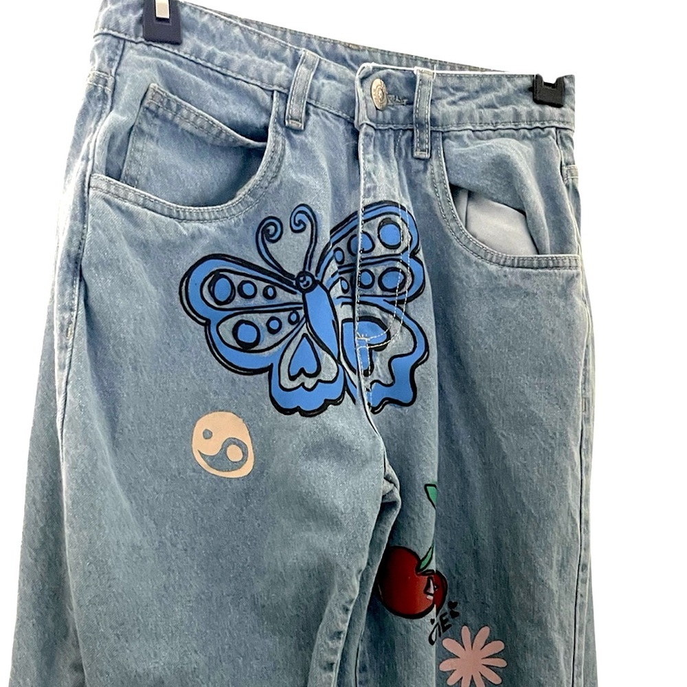 Cute Daisy Street Junior Graffiti Denim Jeans Size 5 - Picture 2 of 5